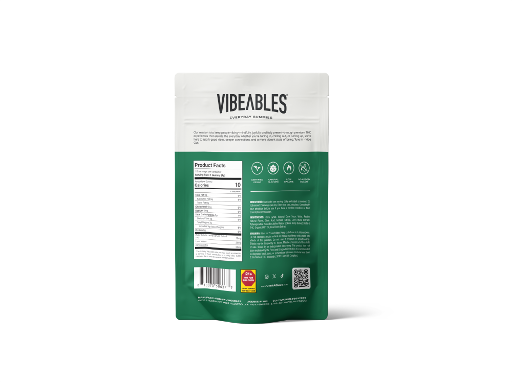 focus gummies // 10mg thc + lion's mane & ashwaganda