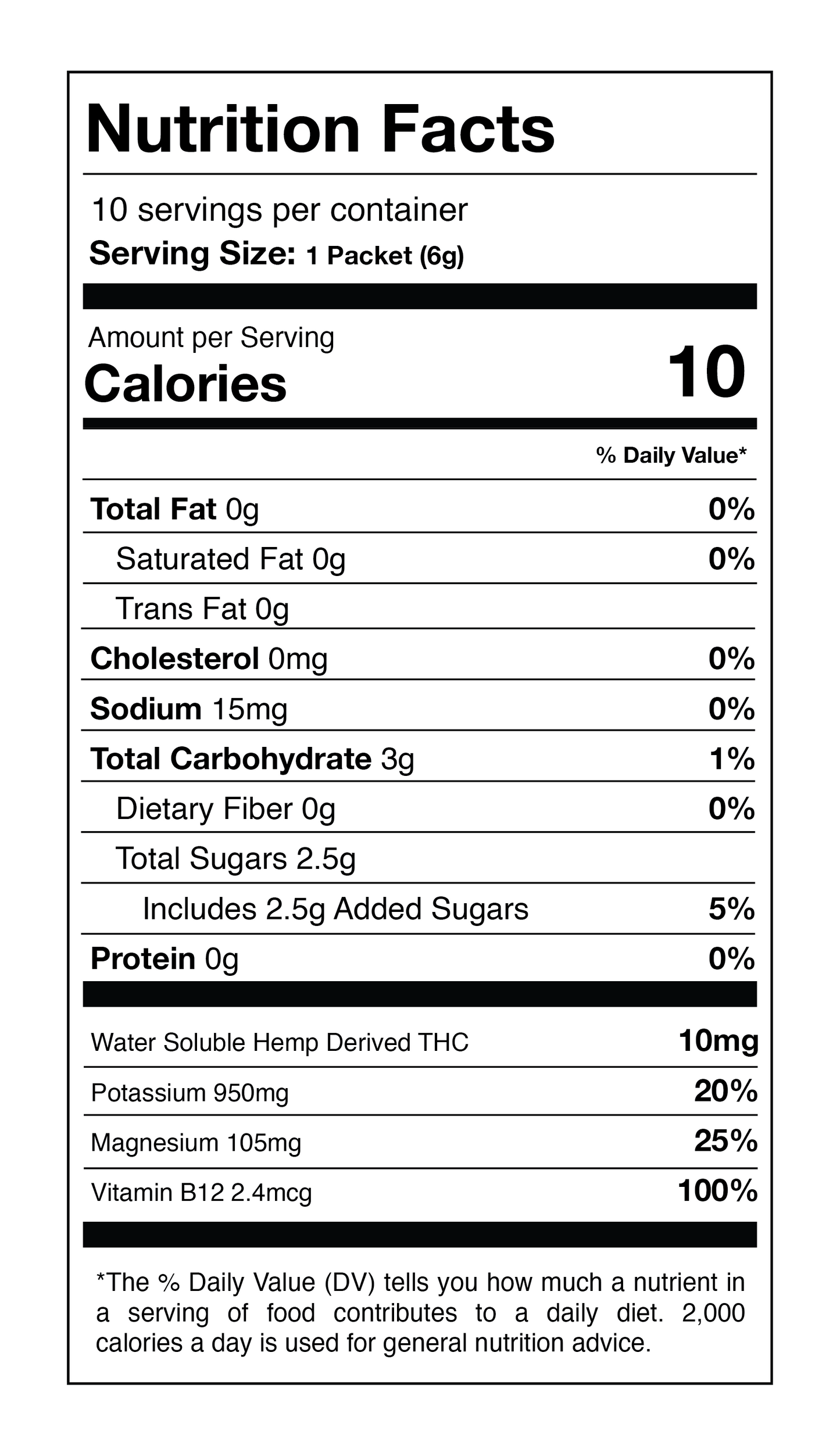 wild berry 10mg thc drink mix + electrolytes (stickpack 10ct bag)