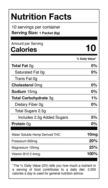 Wild Berry 10mg THC Drink Mix + Electrolytes (StickPack 10ct Bag)