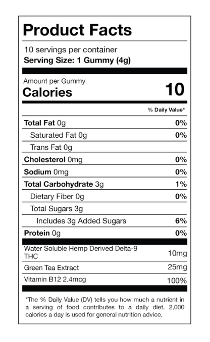 ENERGY Gummies // THC + Vitamin B12 & Green Tea Leaf